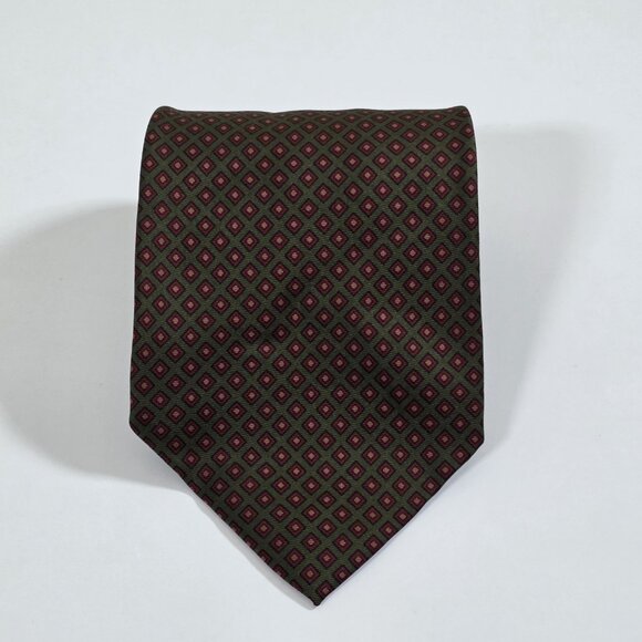 Polo Ralph Lauren Silk Tie Geo Print Preppy Office Hand Finished USA W 4" L 56" - Picture 2 of 15